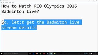 How to Watch RIO Olympics 2016 Badminton Live