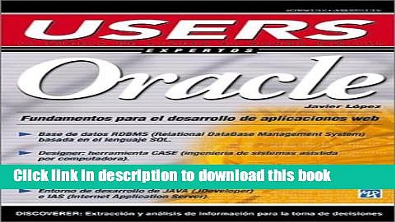 Download Oracle: Fundamentos para el Desarrollo de Aplicaciones Web: Users Expertos, en Espanol /
