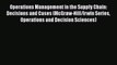 READ FREE FULL EBOOK DOWNLOAD  Operations Management in the Supply Chain: Decisions and Cases