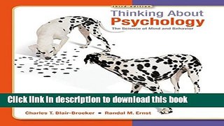 Download Thinking About Psychology  PDF Online