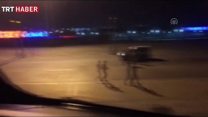 Atatürk Havalimanı apronunu basan askerler kokpitten görüntülendi