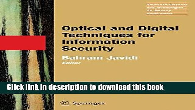 Read Optical and Digital Techniques for Information Security (Advanced Sciences and Technologies