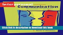 Download Interpersonal Communication: Relating to Others Value Pack (includes MyCommunicationLab