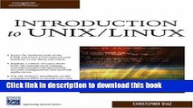 Download Introduction To UNIX/Linux (Charles River Media Operating Systems Series) PDF Free