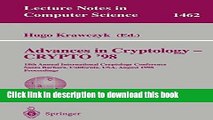 Read Advances in Cryptology - CRYPTO  98: 18th Annual International Cryptology Conference, Santa