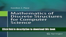 Download Mathematics of Discrete Structures for Computer Science Ebook Free