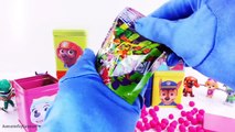 Paw Patrol DIY Cubeez Surprise Eggs Learn Colours Play-Doh Dippin Dots Candy Jelly Beans Skittles !