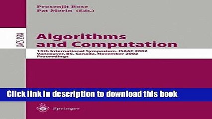 Read Algorithms and Computation  Ebook Free