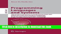 Read Programming Languages and Systems: 16th European Symposium on Programming, ESOP 2007, Held as