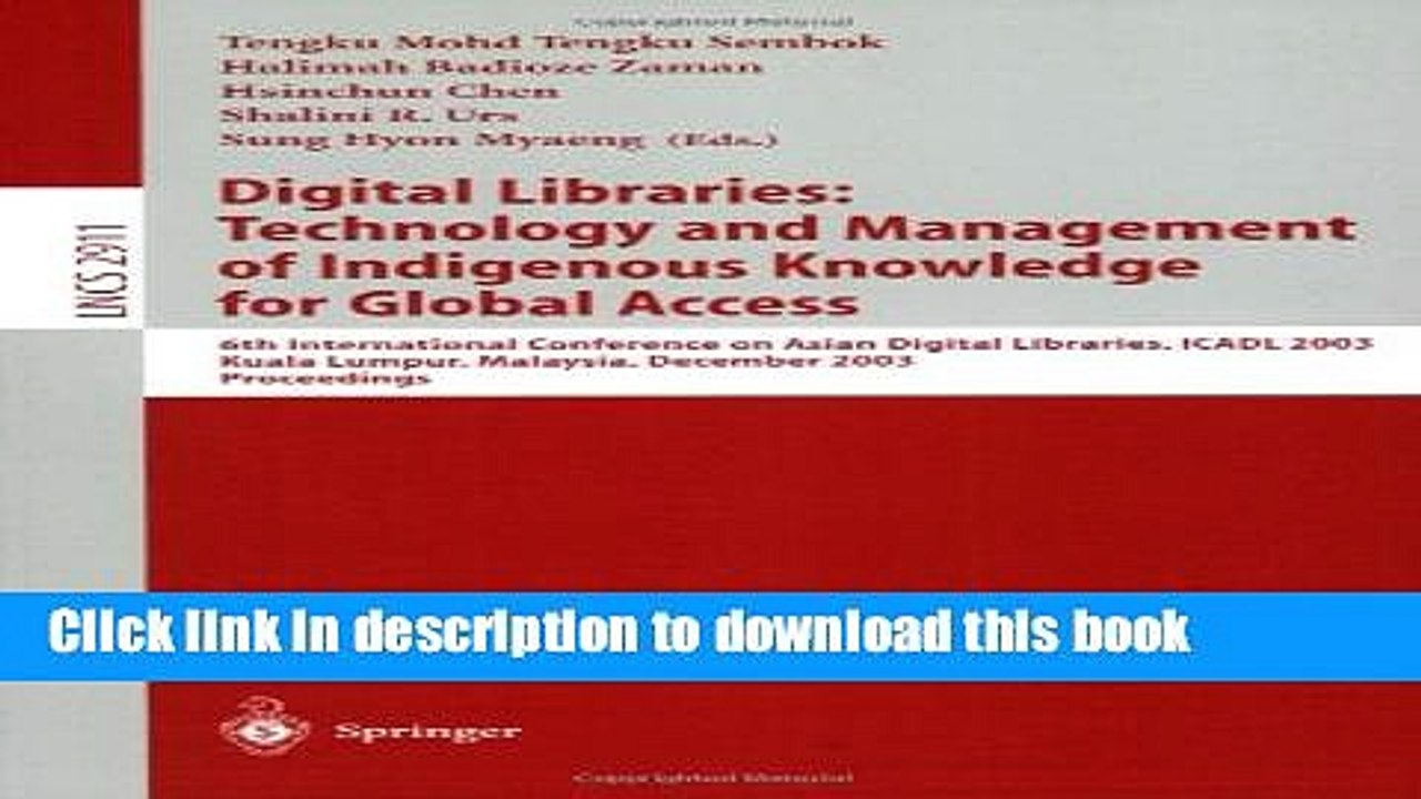 Read Digital Libraries: Technology and Manageme...