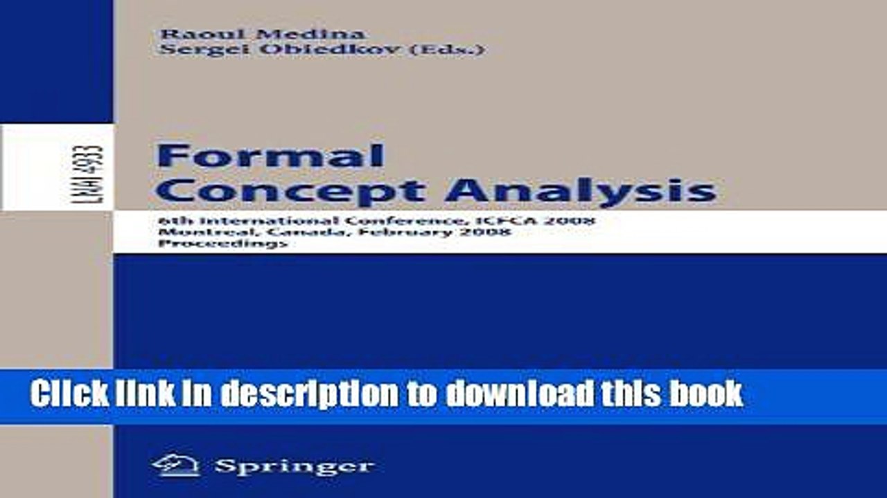 Read Formal Concept Analysis: 6th International...