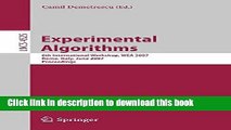 Read Experimental Algorithms: 6th International Workshop, WEA 2007, Rome, Italy, June 6-8, 2007,