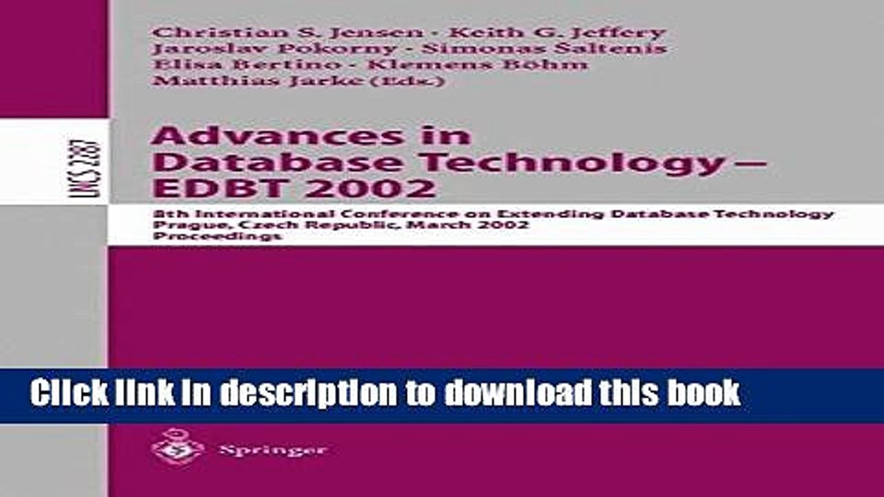 Read Advances in Database Technology - EDBT 2002: 8th International Conference on Extending