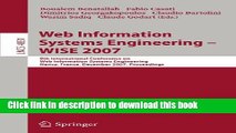 Read Web Information Systems Engineering - WISE 2007: 8th International Conference on Web