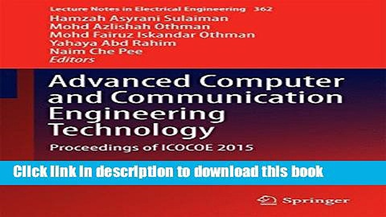 Read Advanced Computer and Communication Engineering Technology: Proceedings of ICOCOE 2015