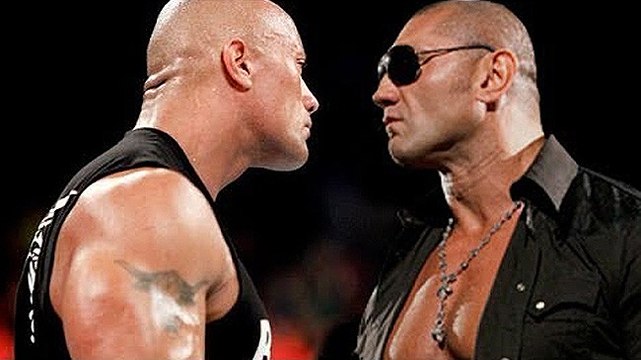 Batista Returns And Confronts The Rock! WWE Raw 3_4_13