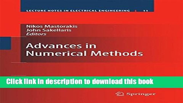 Download Advances in Numerical Methods (Lecture Notes in Electrical Engineering) Ebook Online