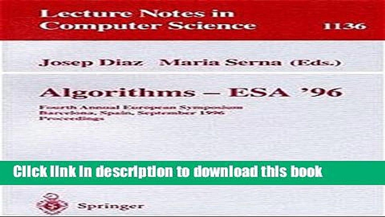 Read Algorithms - ESA  96: Fourth Annual European Symposium, Barcelona, Spain, September 25-27,