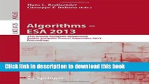 Read Algorithms - ESA 2013: 21st Annual European Symposium, Sophia Antipolis, France, September