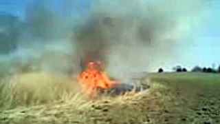 Controlled burn of 25 acres of prairie in Iowa