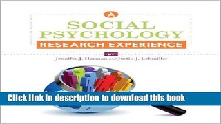 Download Book A Social Psychology Research Experience PDF Online
