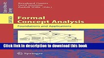 Read Formal Concept Analysis: Foundations and Applications (Lecture Notes in Computer Science /