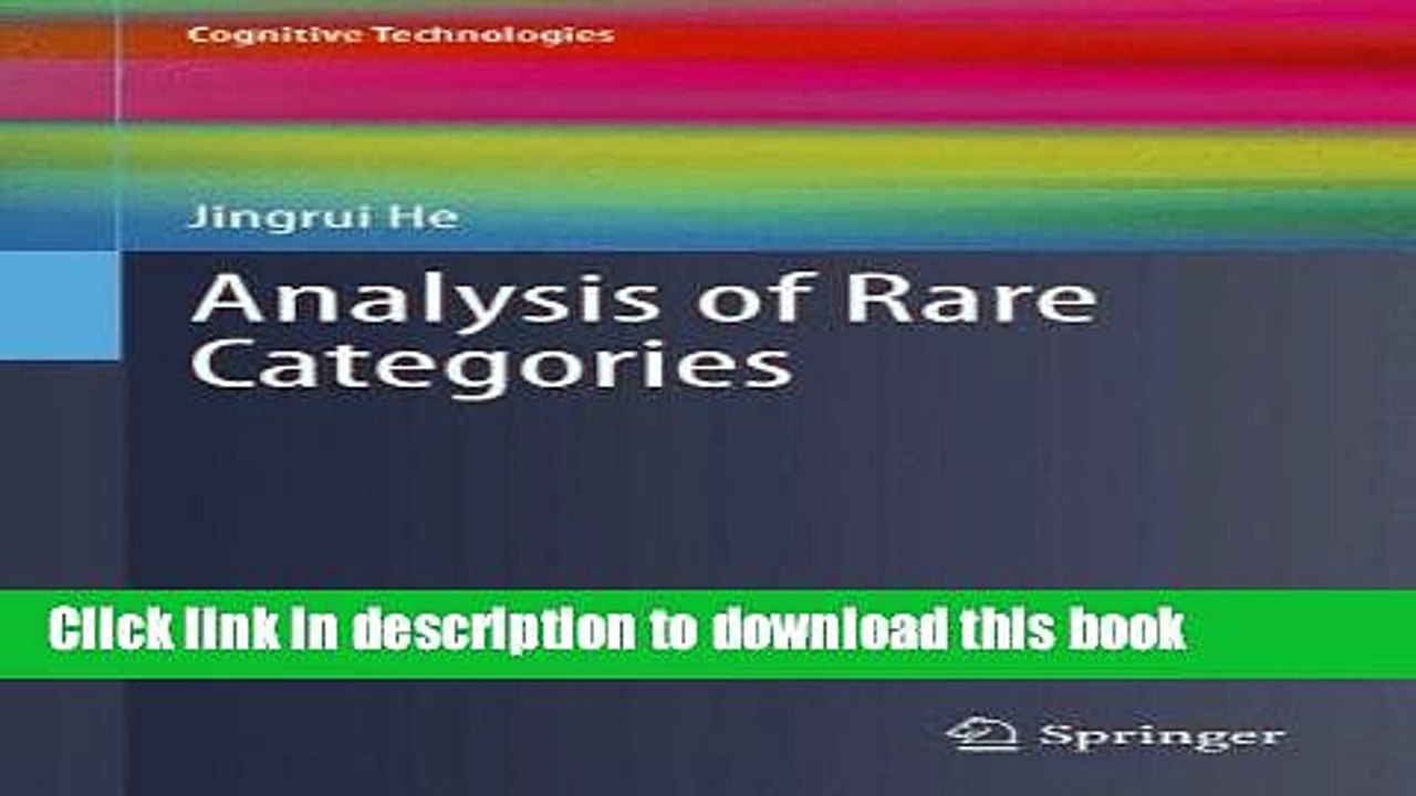 Read Analysis of Rare Categories (Cognitive Technologies)  Ebook Free
