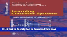 Download Learning Classifier Systems: From Foundations to Applications (Lecture Notes in Computer