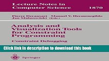 Read Analysis and Visualization Tools for Constraint Programming: Constraint Debugging (Lecture