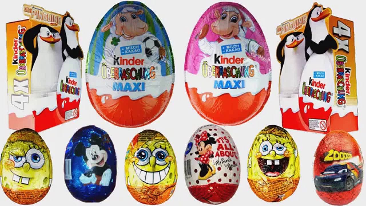 Surprise Eggs Kinder Surprise Peppa Pig, Mickey Mouse SpiderMan, , Cars 5