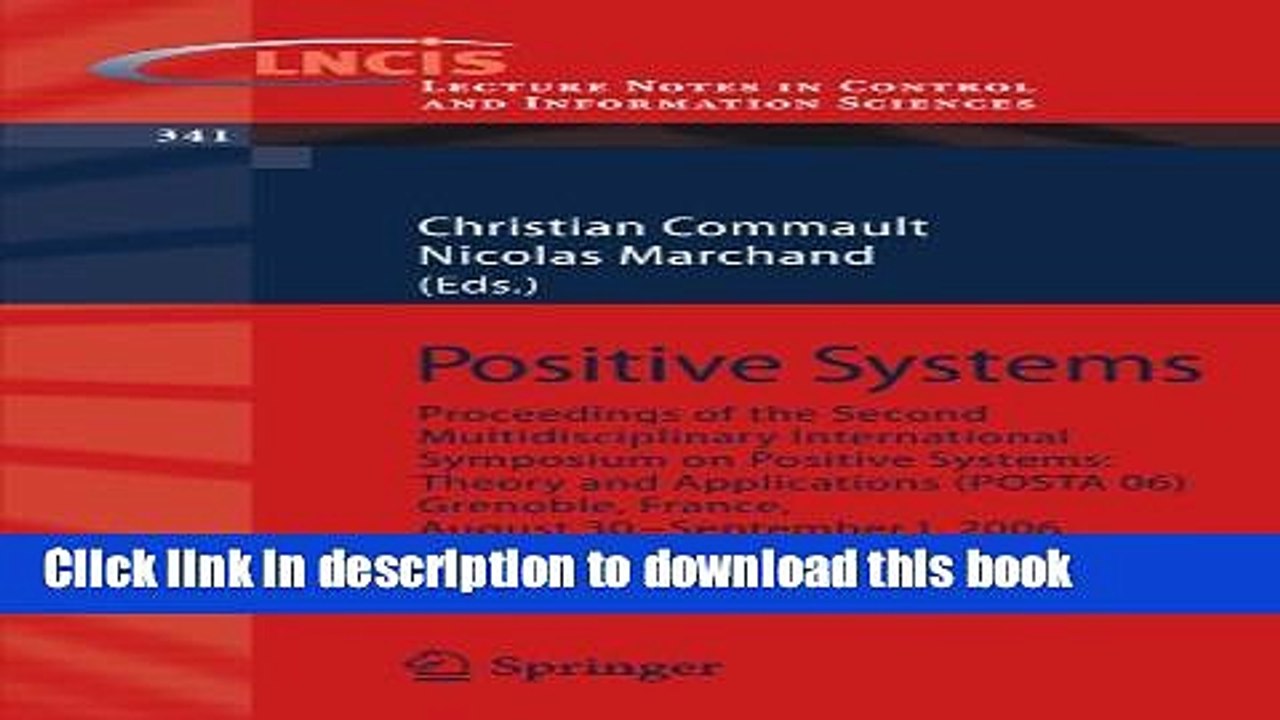 Read Positive Systems: Proceedings of the second Multidisciplinary International Symposium on