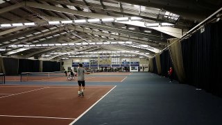 Andy Murray training alongside Gordon Reid – 19 Feb 2016