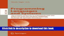 Read Programming Languages and Systems: 14th European Symposium on Programming, ESOP 2005, Held as