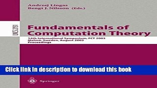 Read Fundamentals of Computation Theory: 14th International Symposium, FCT 2003, MalmÃ¶, Sweden,
