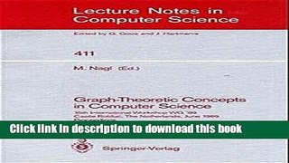 Read Graph-Theoretic Concepts in Computer Science: 15th International Workshop WG  89, Castle