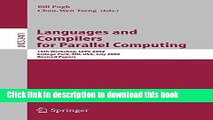 Download Languages and Compilers for Parallel Computing: 15th Workshop, LCPC 2002, College Park,