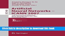 Read Artificial Neural Networks - ICANN 2007: 17th International Conference, Porto, Portugal,