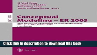 Read Conceptual Modeling -- ER 2003: 22nd International Conference on Conceptual Modeling,