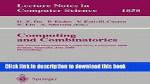 Read Computing and Combinatorics: 6th Annual International Conference, COCOON 2000, Sydney,