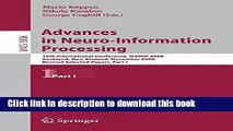 Download Advances in Neuro-Information Processing: 15th International Conference, ICONIP 2008,