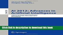 Download AI 2012: Advances in Artificial Intelligence: 25th International Australasian Joint