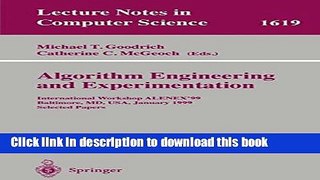 Read Algorithm Engineering and Experimentation: International Workshop ALENEX 99 Baltimore, MD,