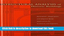 Read Structural Analysis of Historic Buildings: Restoration, Preservation, and Adaptive Reuse