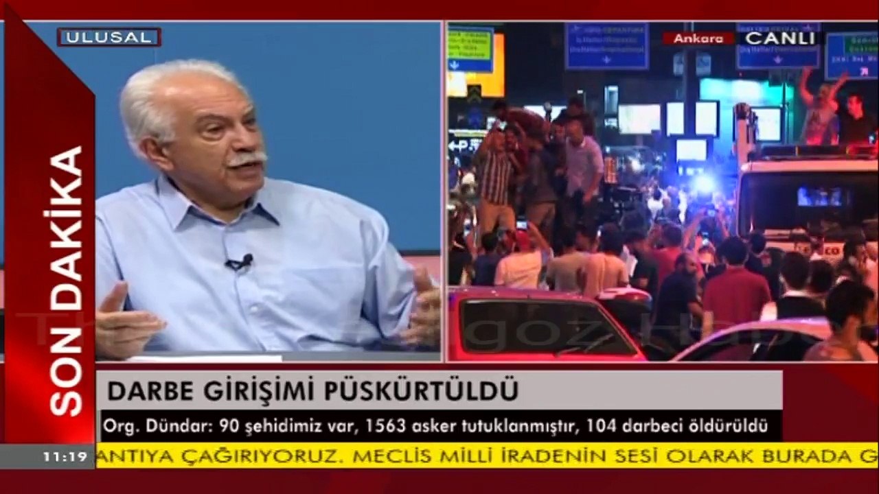 Vatan Partisi Genel Başkanı Doğu Perinçek-16 Temmuz 2016- '' DARBE GİRİŞİMİ PÜSKÜRTÜLDÜ ''
