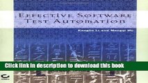 Download Effective Software Test Automation: Developing  an Automated Software Testing Tool  Ebook