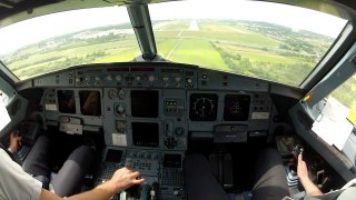 Krakow, EPKK Cockpit view landing 25