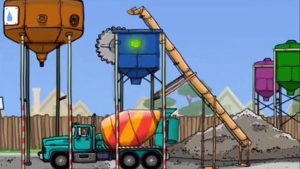Cement Truck carrying cement city construction - Cartoon game for kids