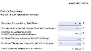 Baufinanzierung - Wie viel Haus kann ich mir leisten? Teil 1/2