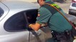 Un pitbull enfermé dans une voiture en plein soleil : le policier explose la vitre