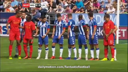 Philippe Coutinho Amazing Free-Kick HD - Wigan Athletic vs Liverpool 17/07/2016